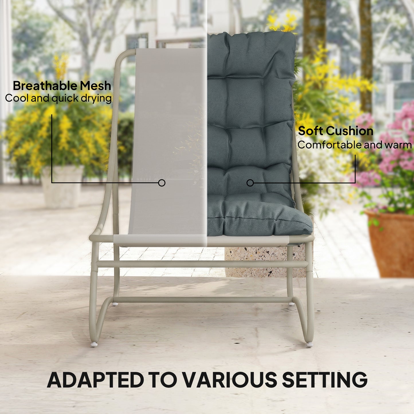 Bistro Set for Garden, 3 Piece Outdoor Table and Chair