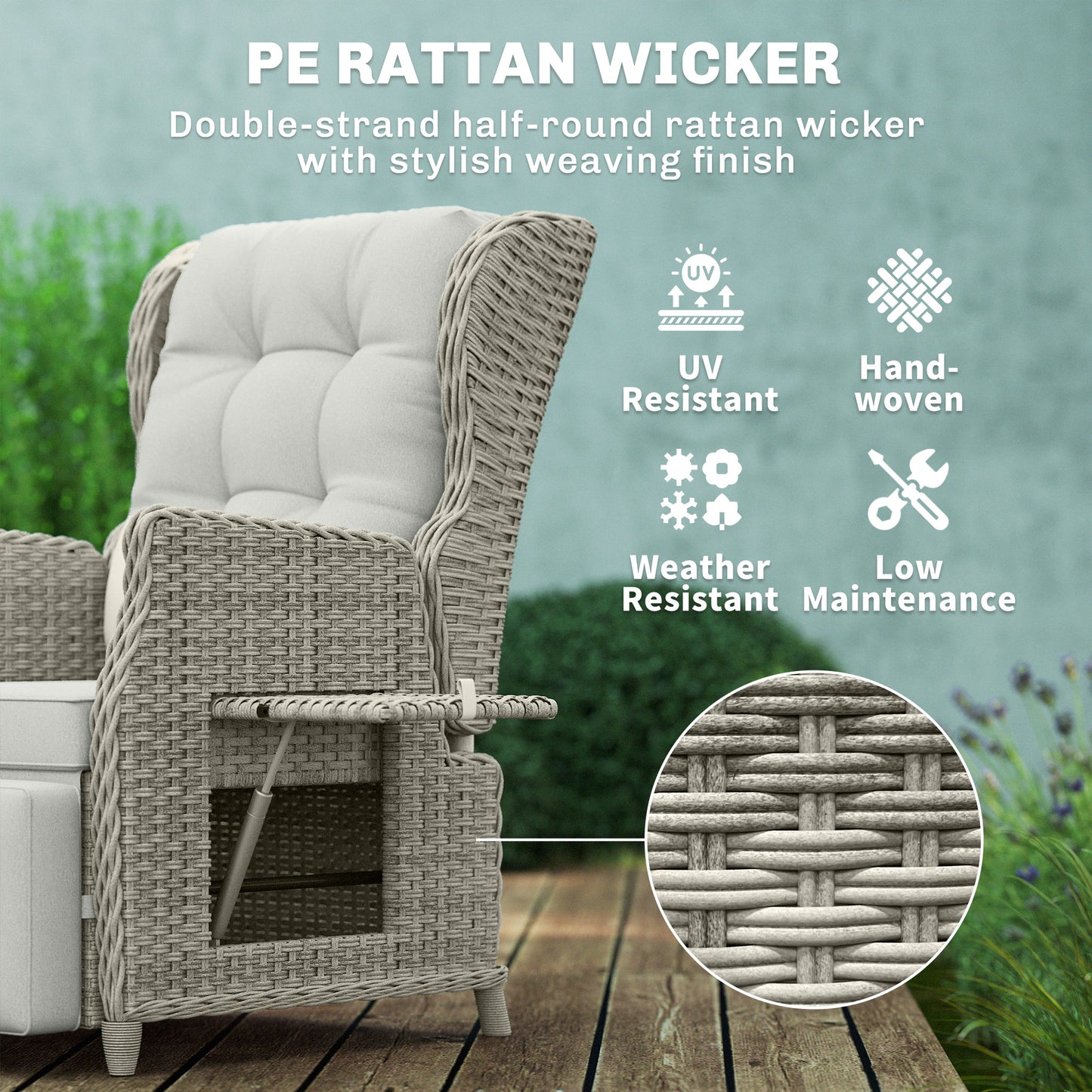 Rattan Garden Recliner Chair