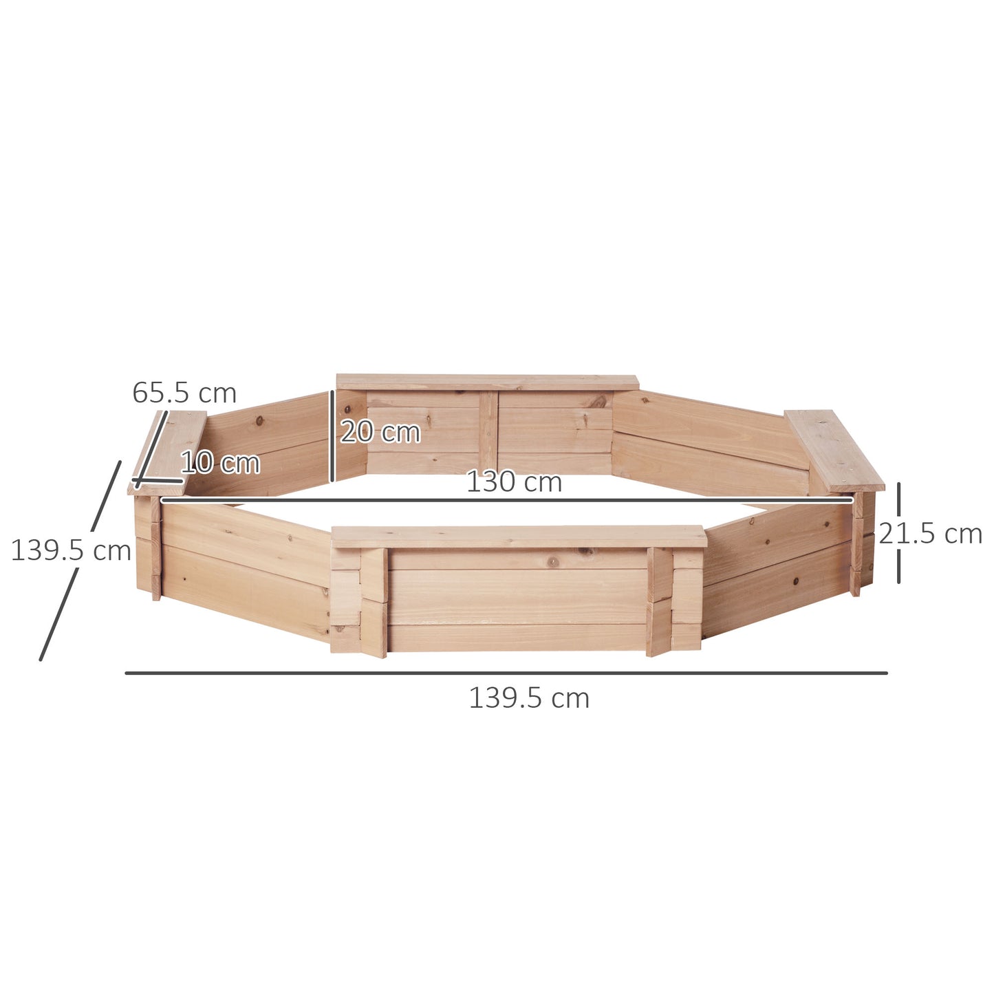 Kids Wooden Sand Pit Children Sandbox with Cover Outdoor Playset