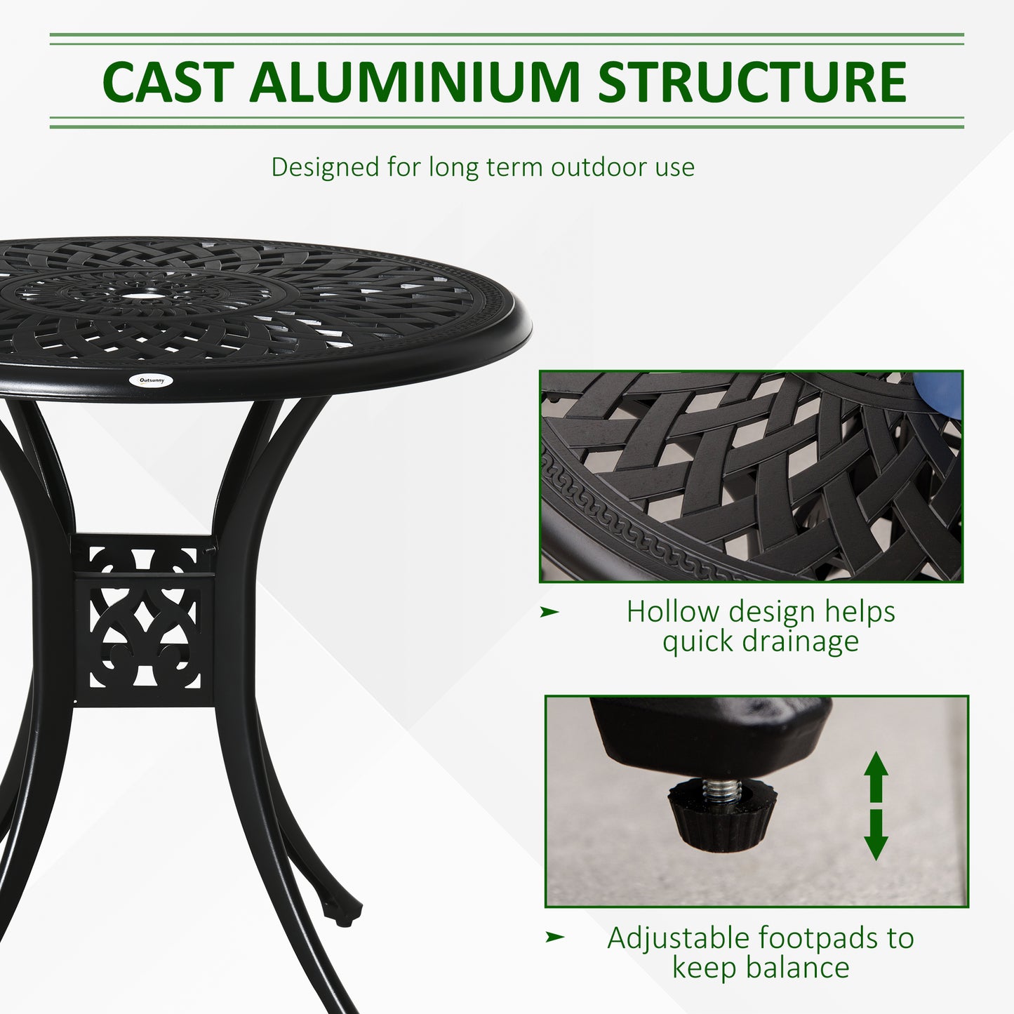 78 cm Round Garden Dining Table