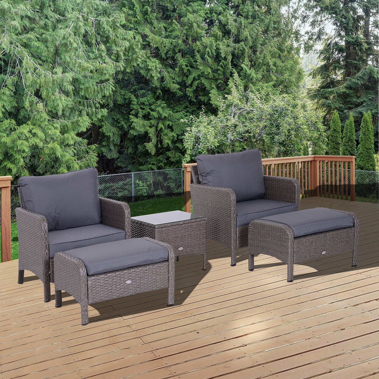 2-Seater Rattan Furniture Set, Steel Frame