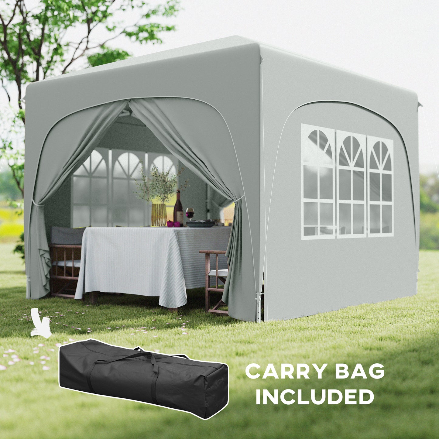 3 x 3m Pop-Up Gazebo Shelter, with Accessories