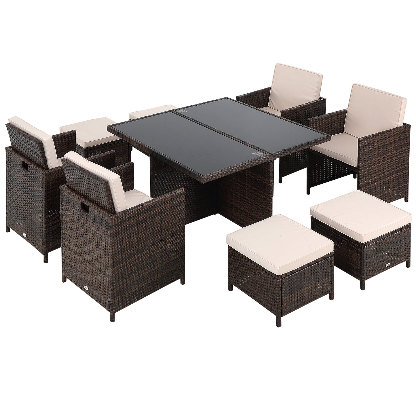 8 Seater Rattan Cube Garden Furniture Set