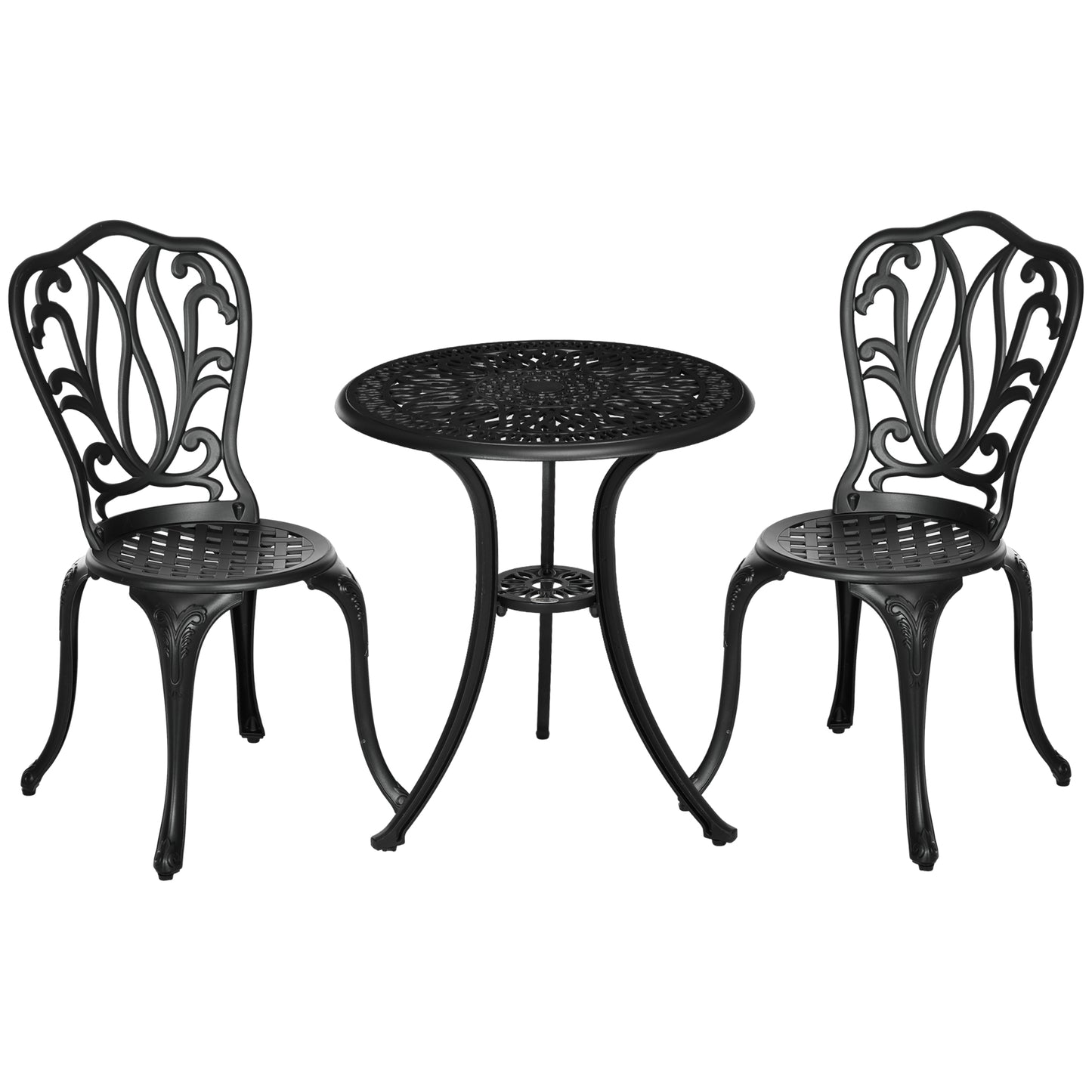 3 Piece Garden Bistro Set, Cast Aluminium Outdoor Furniture Set