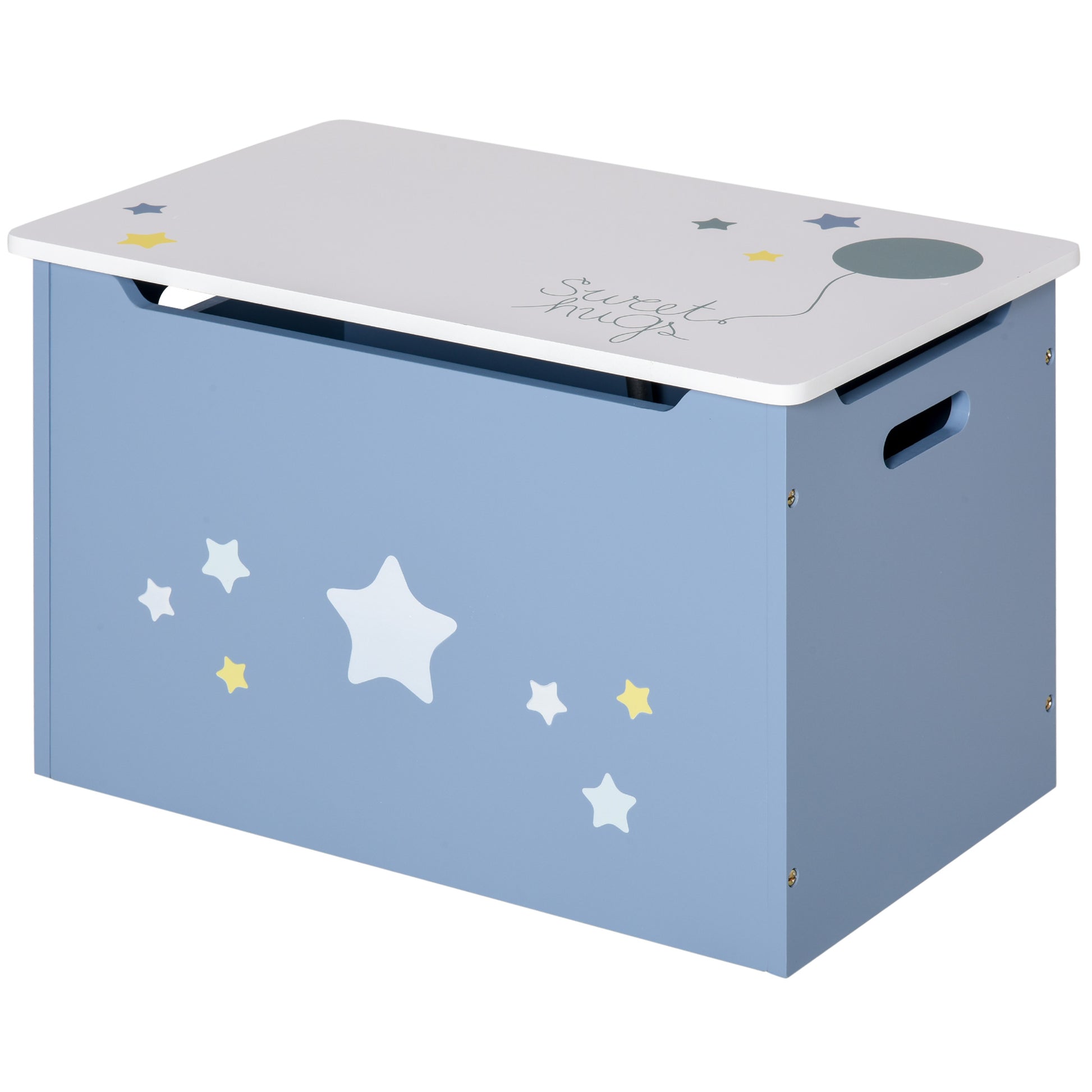 Kids Wooden Toy Box Children Storage Chest Organiser Side Handle