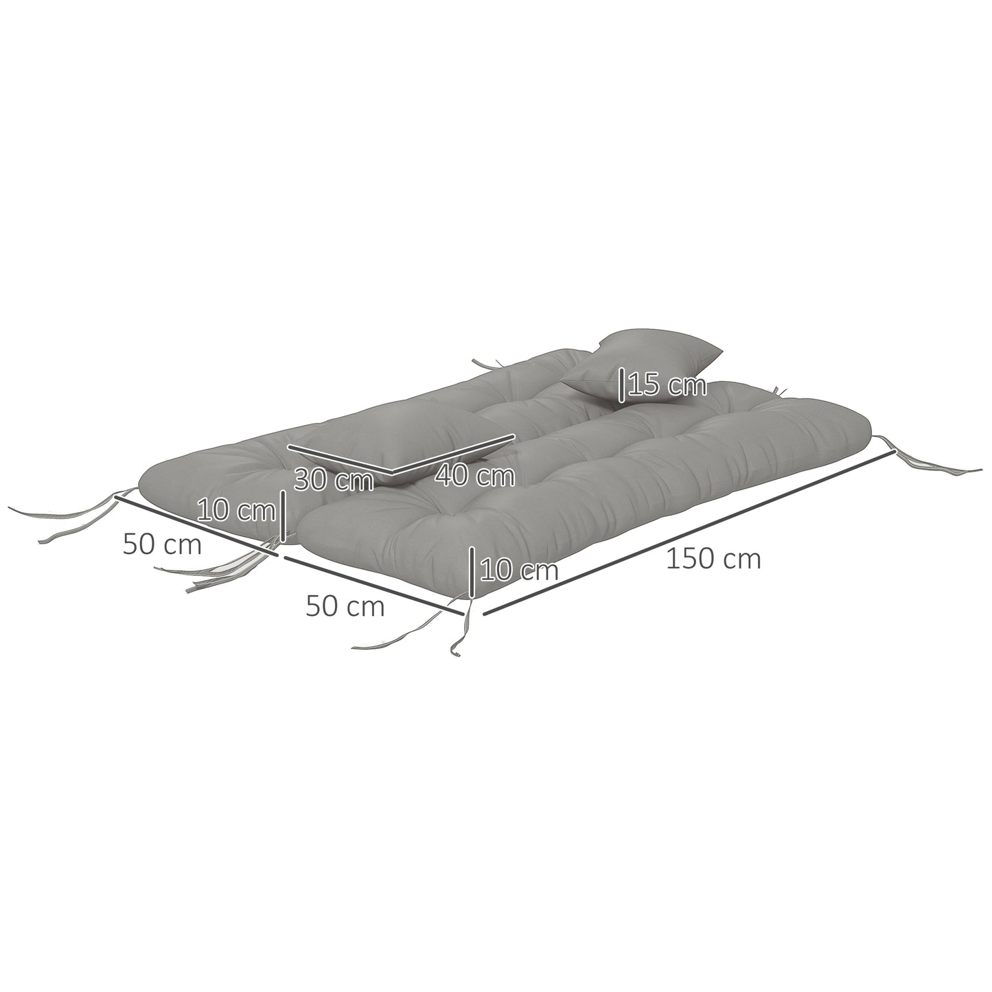 Back and Seat Cushion Replacement with 2 Pillows