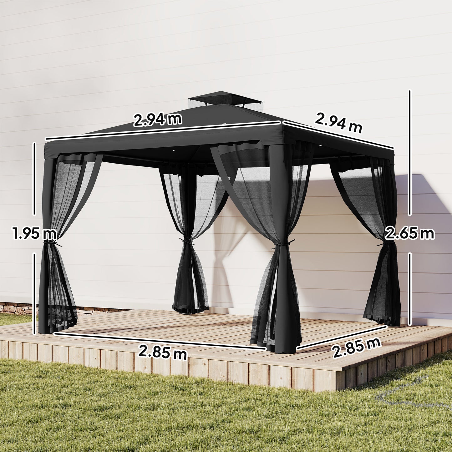 3 x 3 m Metal Gazebo, Garden Pavillion
