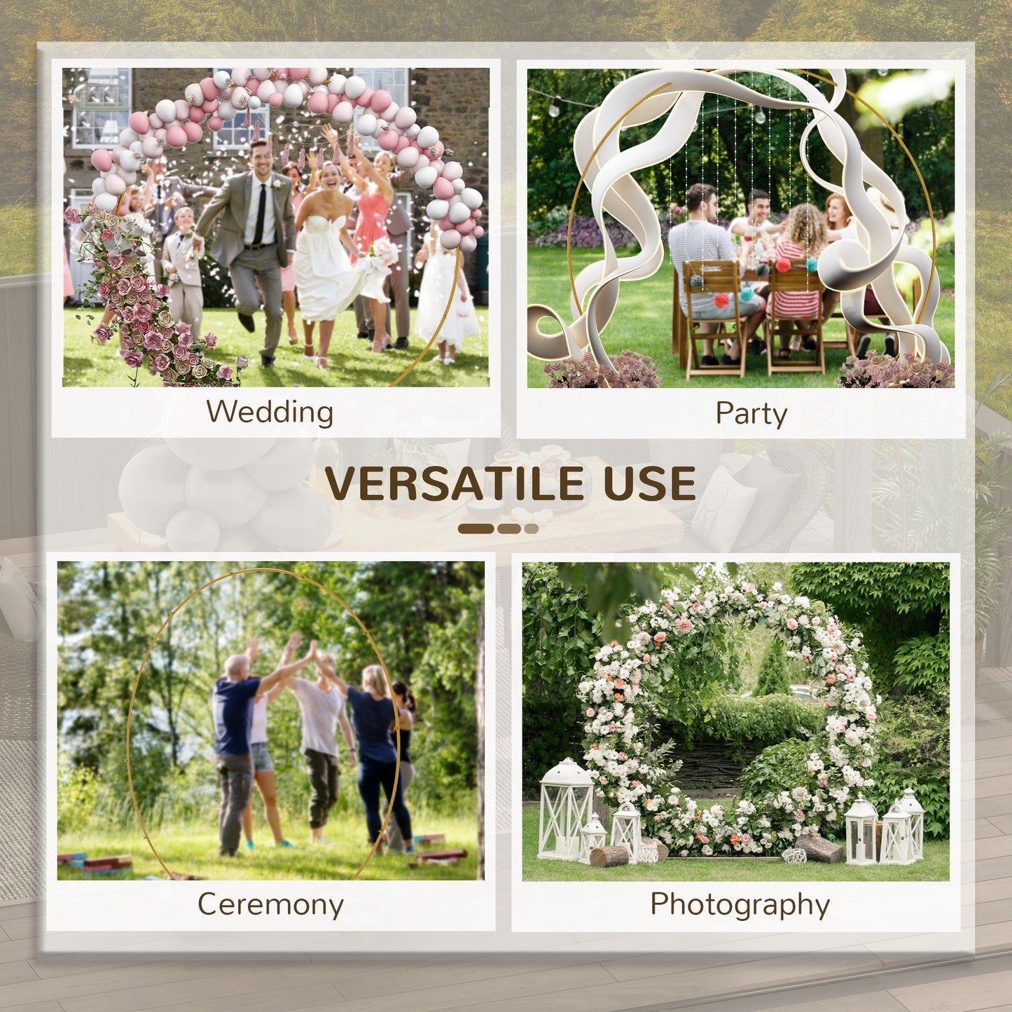 222cm Gold Tone Backdrop Stand