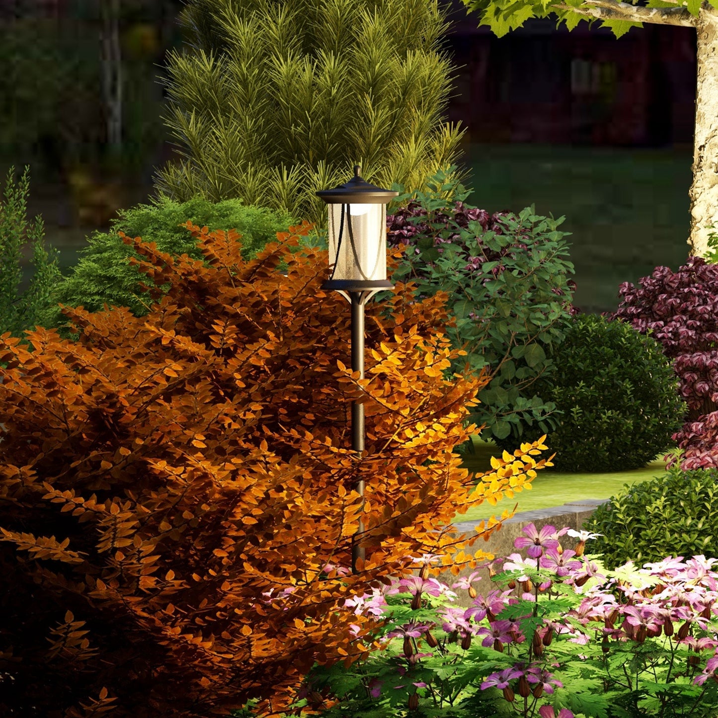 Solar Lamp Post Light, 1.3 M LED Outdoor Street Light