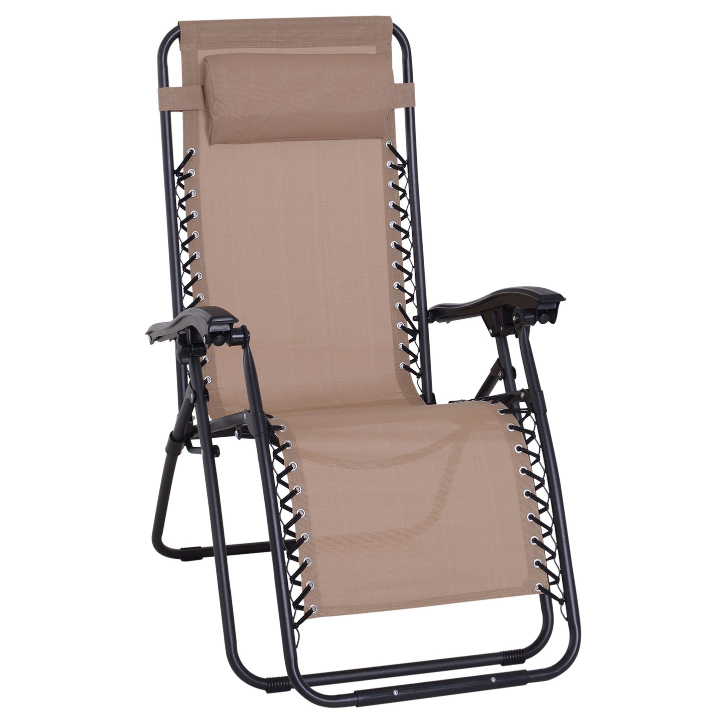Zero Gravity Chair Metal Frame Texteline Armchair Outdoor Folding
