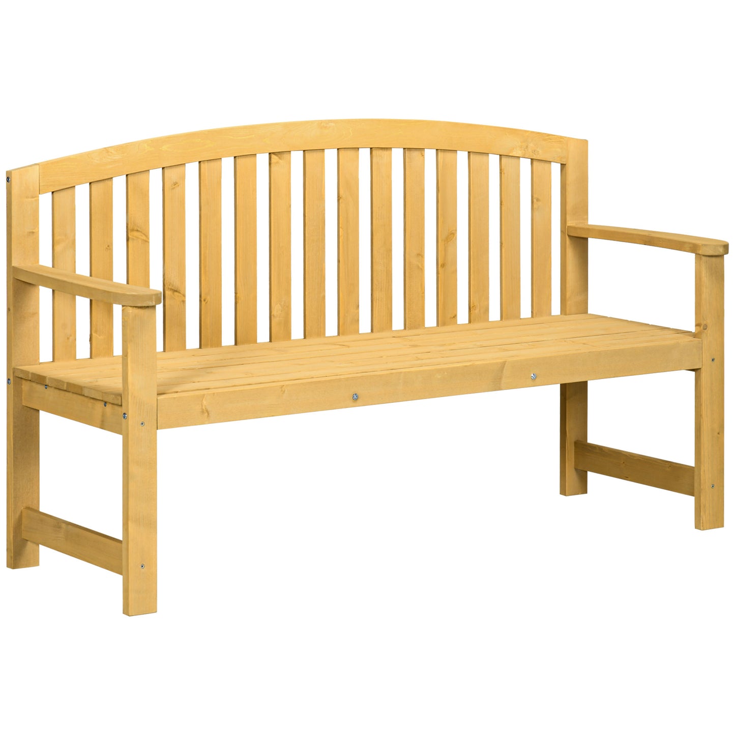 2 Seater Wooden Garden Bench with Armrest