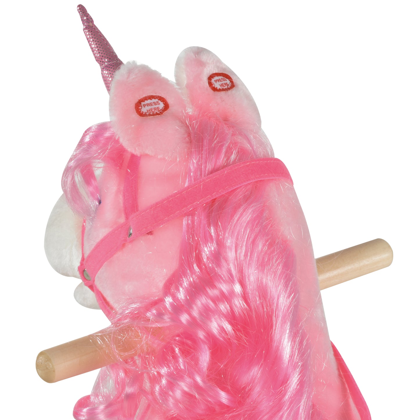 Kids Plush Rocking Horse Ride On Unicorn w/ Sound Moving Mouth