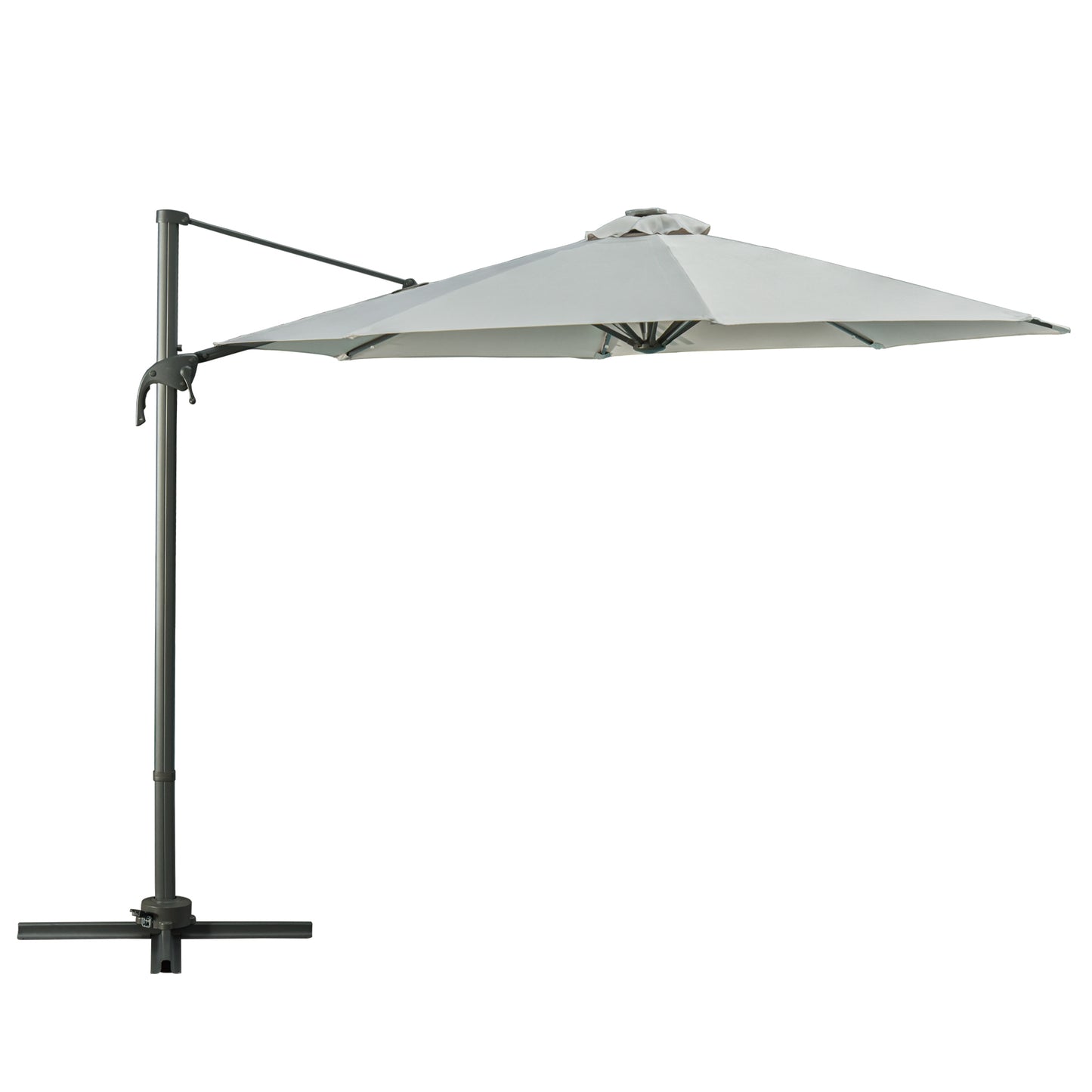 3(m) LED Cantilever Parasol Garden Sun Umbrella w/ Cross Base