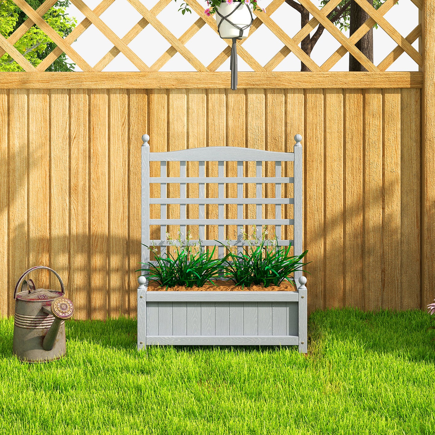 Garden Planters with Trellis for Climbing Vines (3)