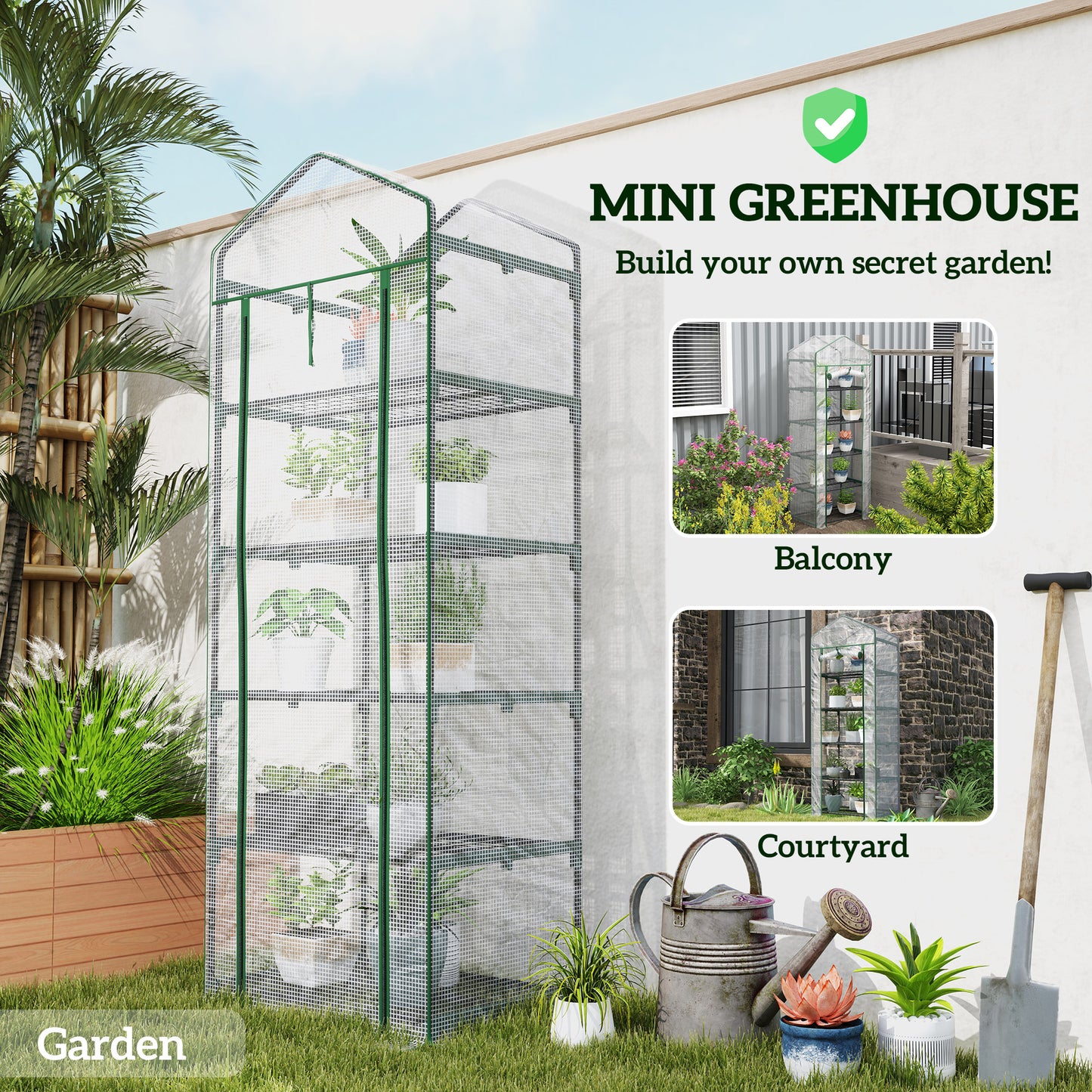 193cm Five Shelf Mini Greenhouse