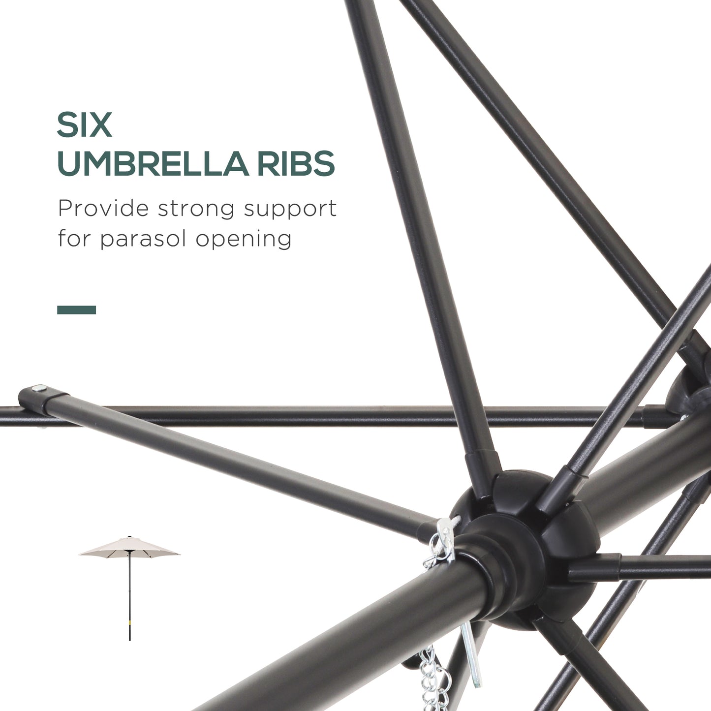 2m Garden Parasol Umbrella