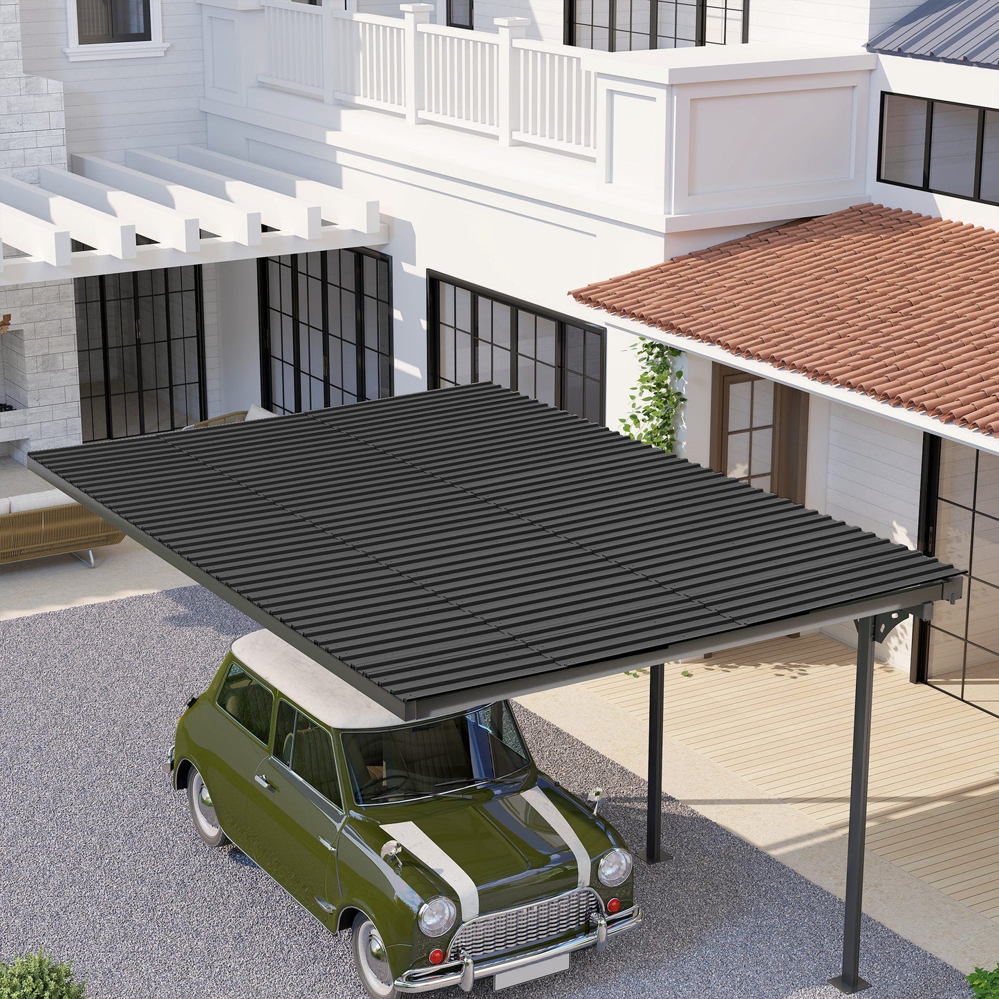 Set of 12 Corrugated Steel Roof Sheet Panels