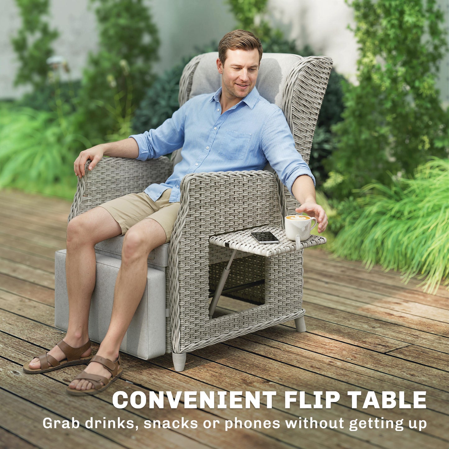 Rattan Garden Recliner Chair