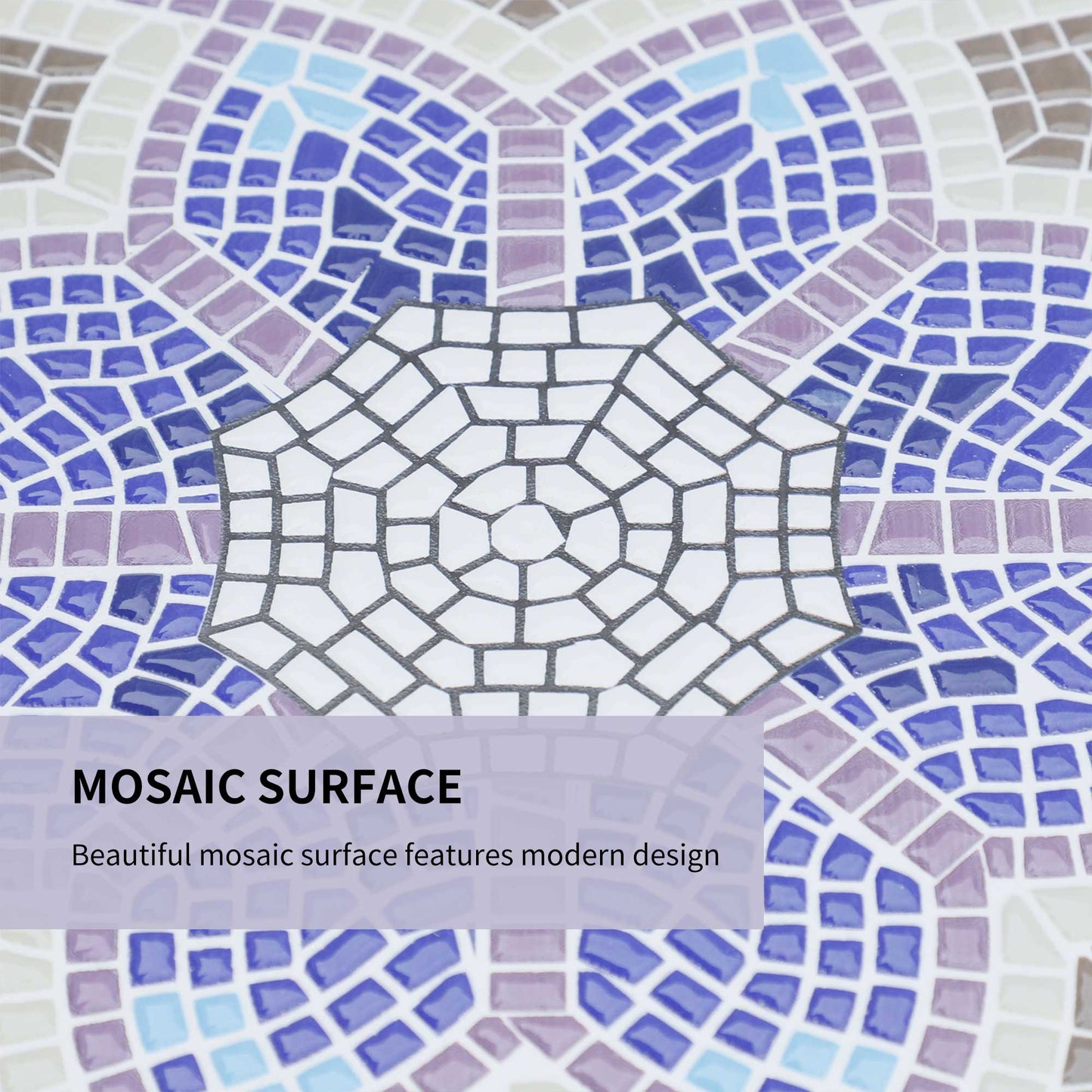 Outdoor Mosaic Round Garden Table