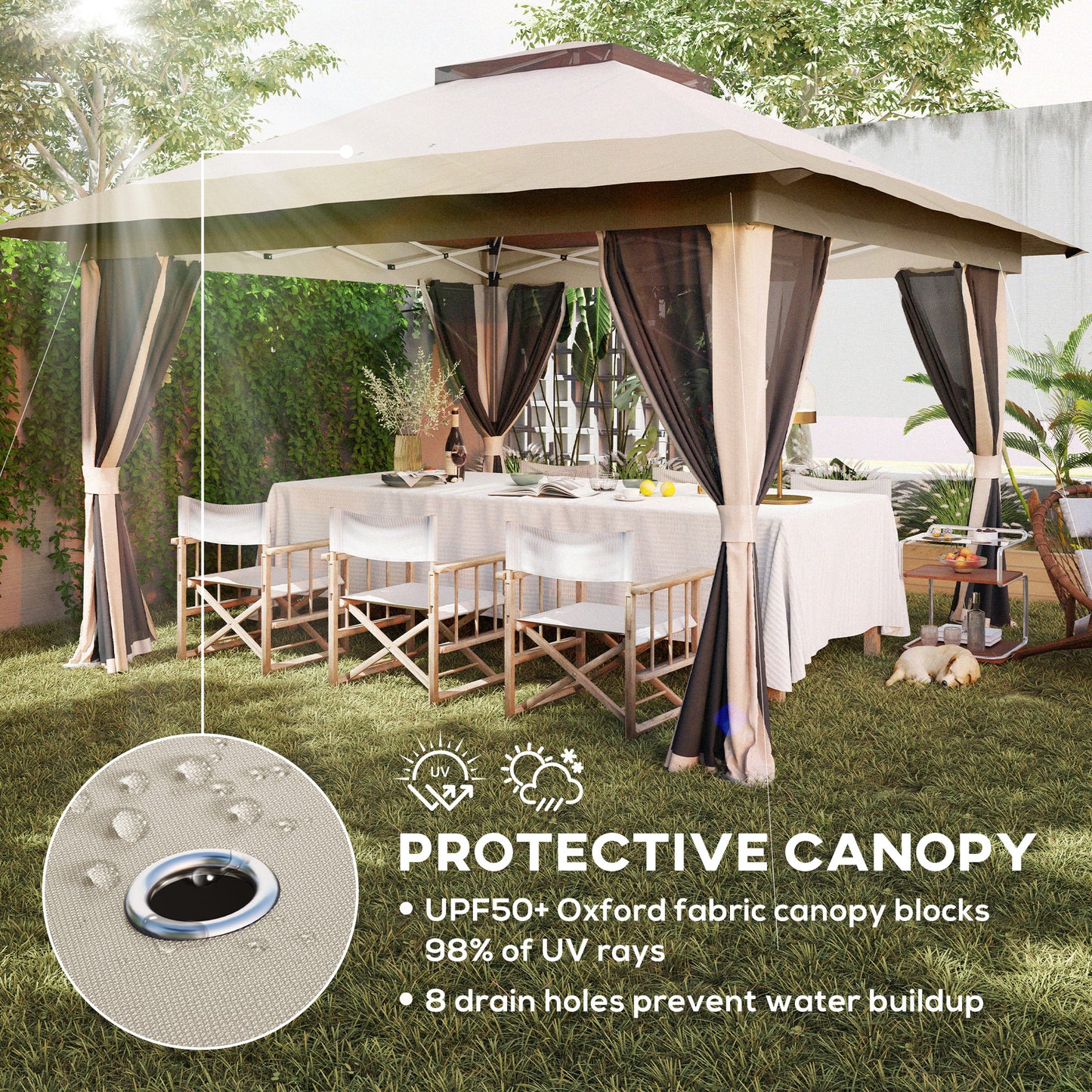 3.6 x 3.6m Pop-Up Gazebo, with Accessories