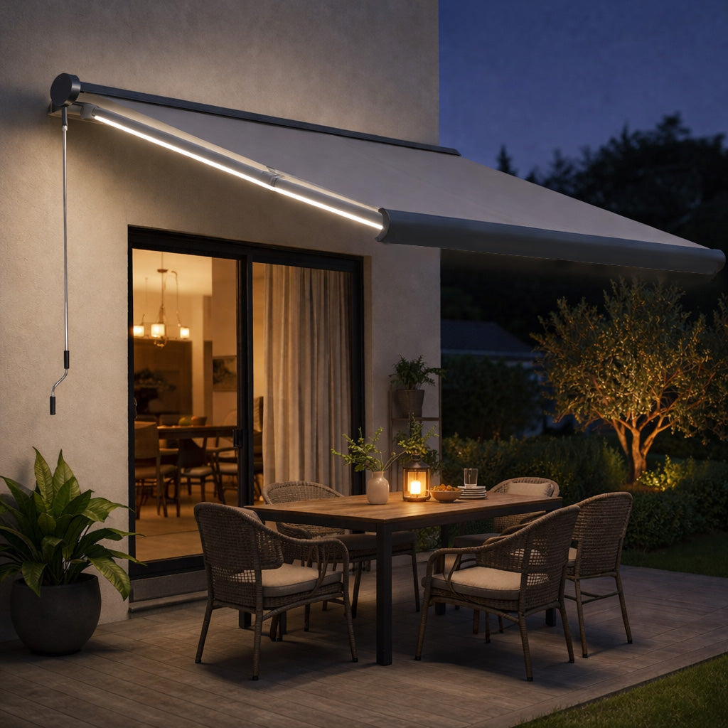 3.5 x 3m LED Light Full Cassette Case Electric Awning