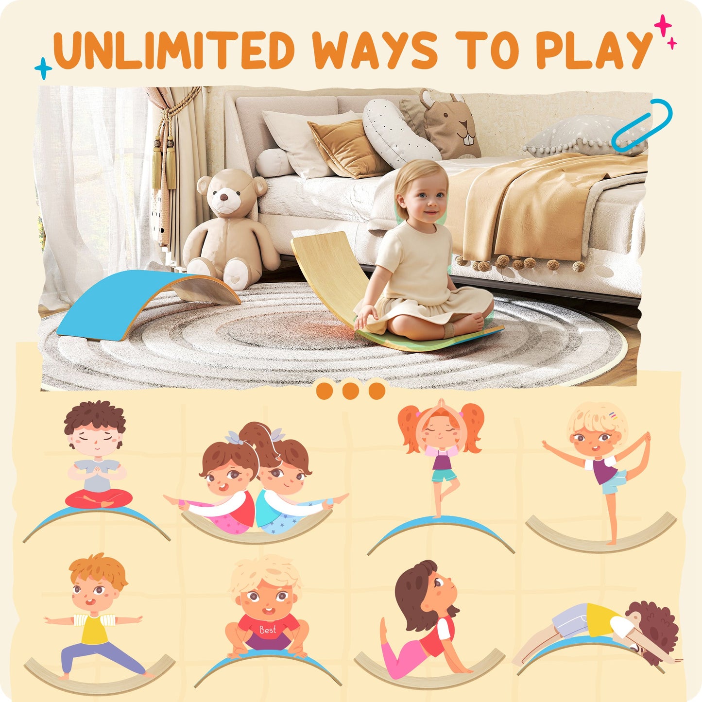 Wooden Balance Board for Kids