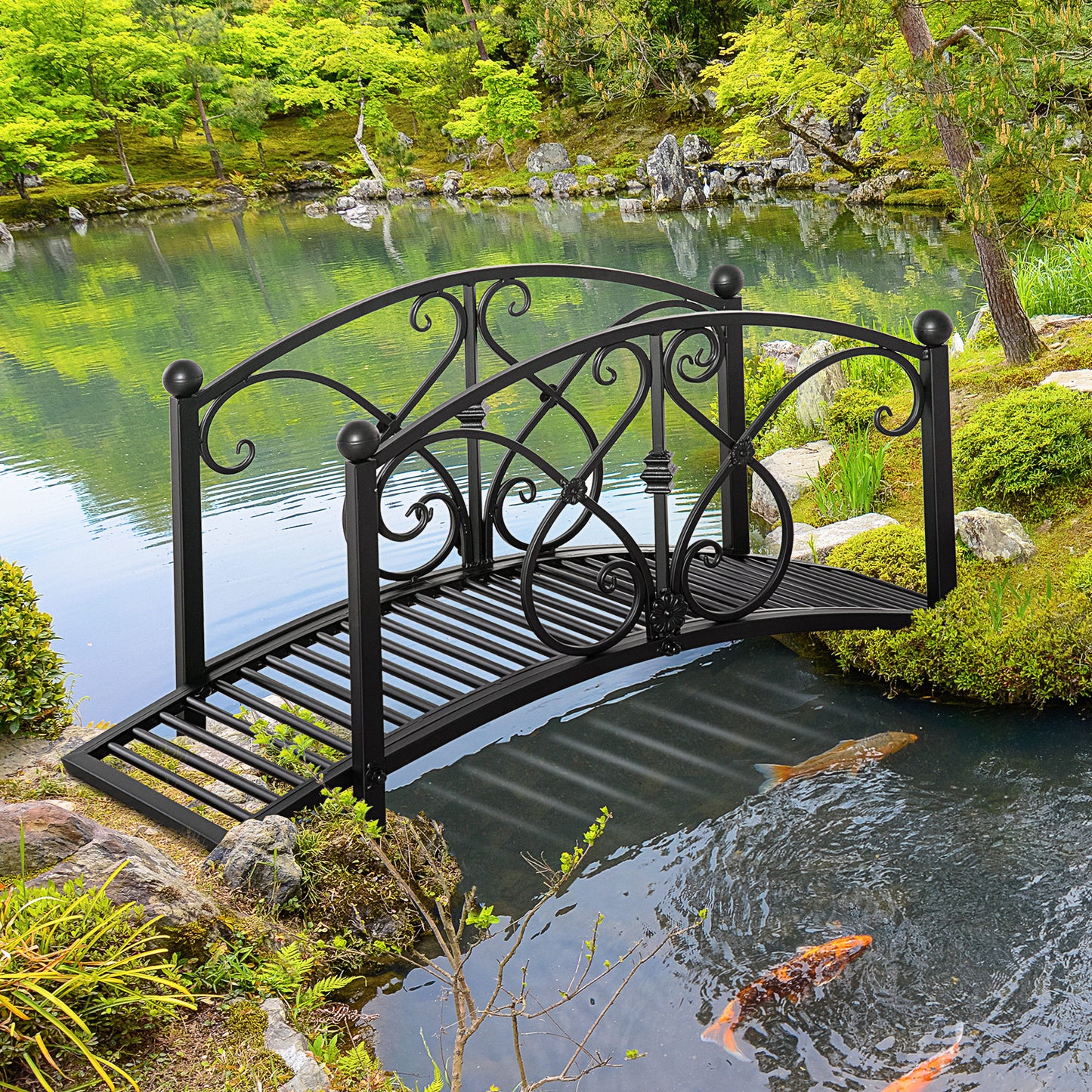 102L x 48W x 49H Classic Metal Garden Bridge