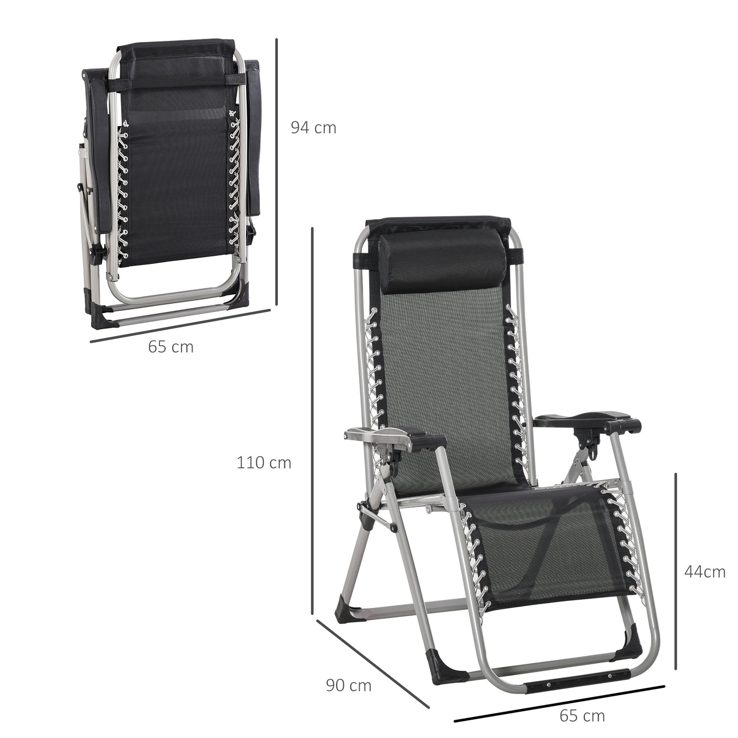 2pc Reclining Zero Gravity Sun Loungers
