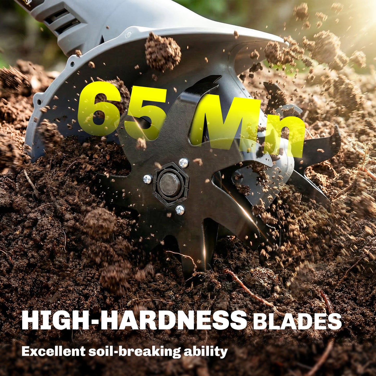 Cordless Tiller, 18V Electric Garden Rotavator