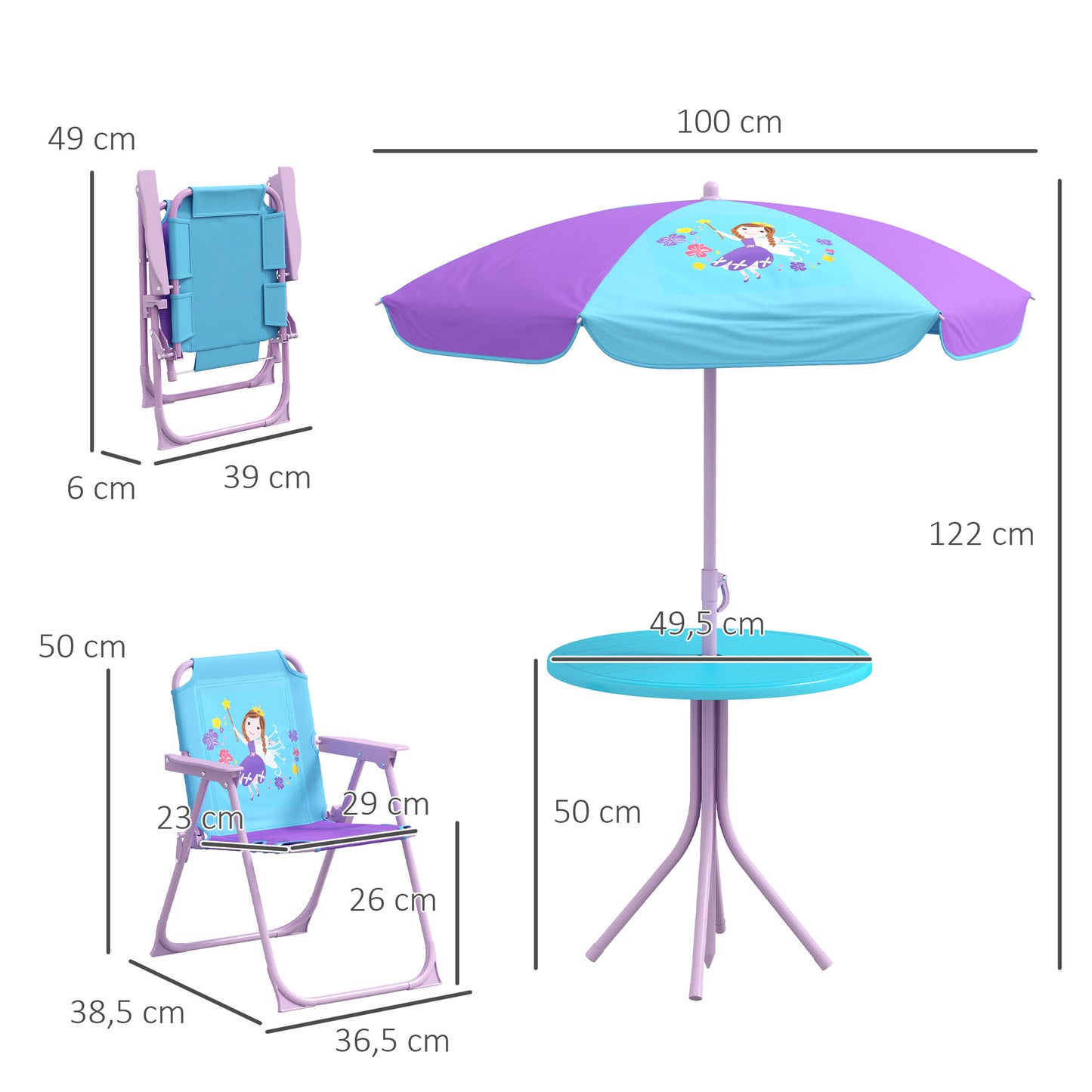 Kids Picnic Table and Chair Set (2)