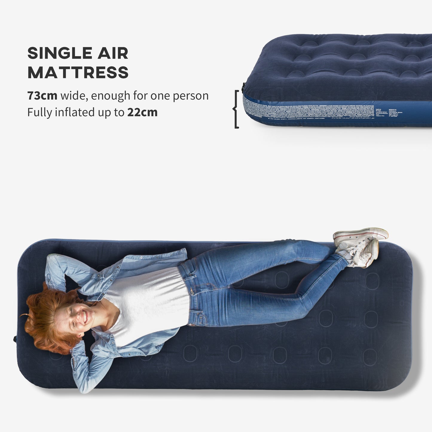 Single Air Bed with Hand Pump