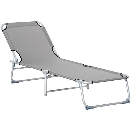 Reclining Sun Lounger Chair Folding Camping Bed (1)