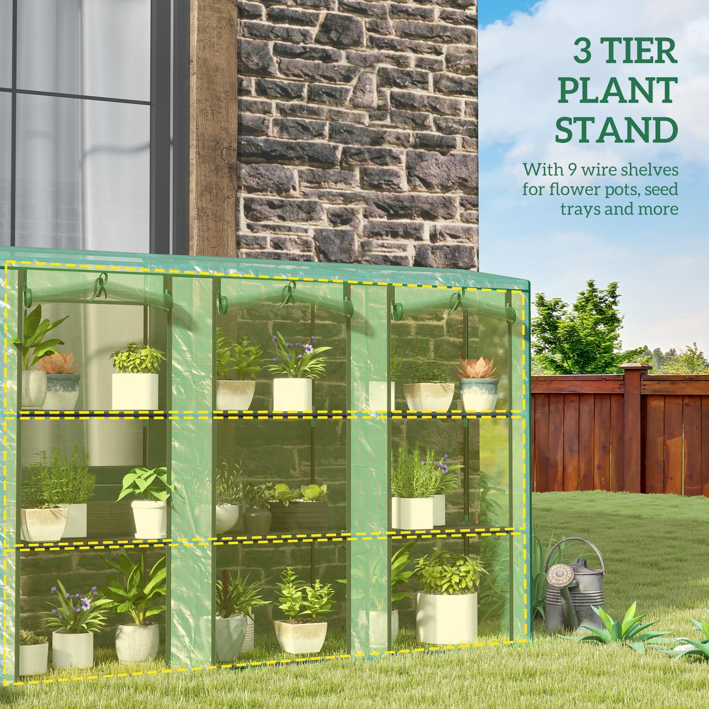 46 x 215cm Nine-Shelf Greenhouse