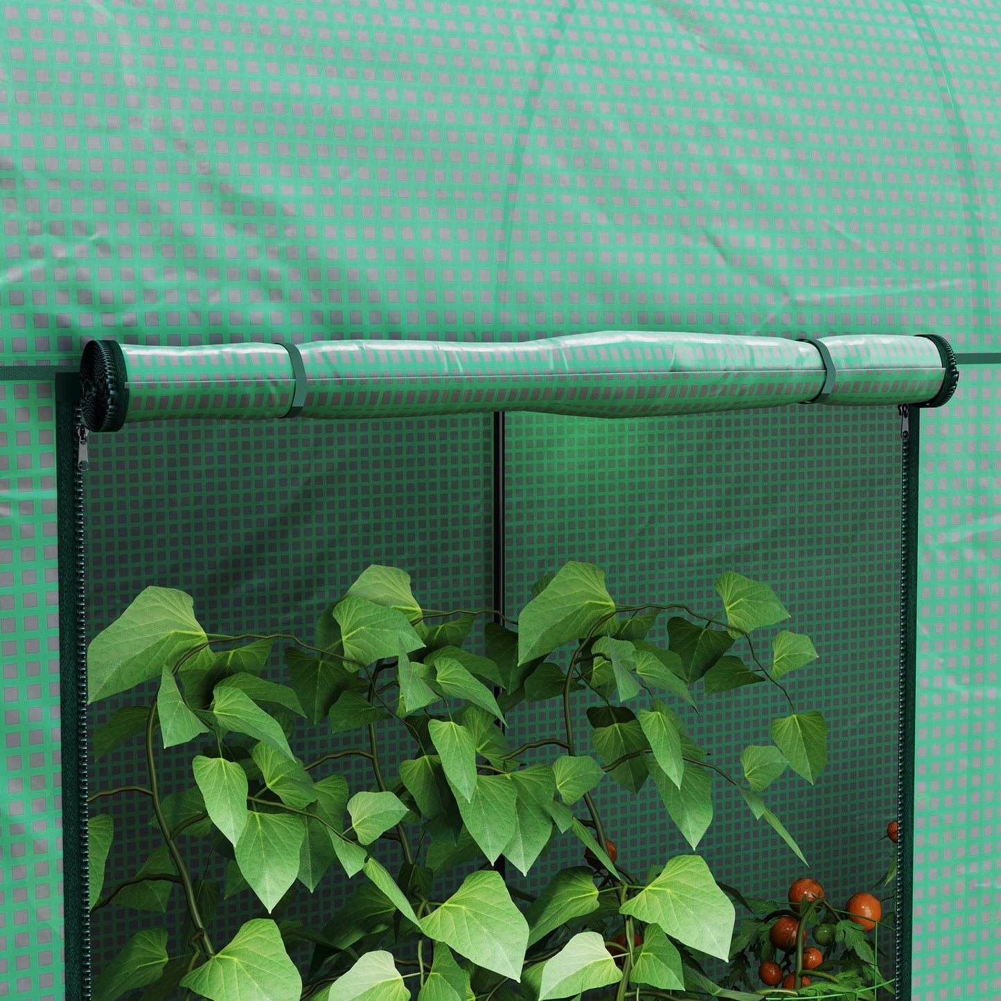 200 x 100cm Walk-In Greenhouse, with Zipped Doors
