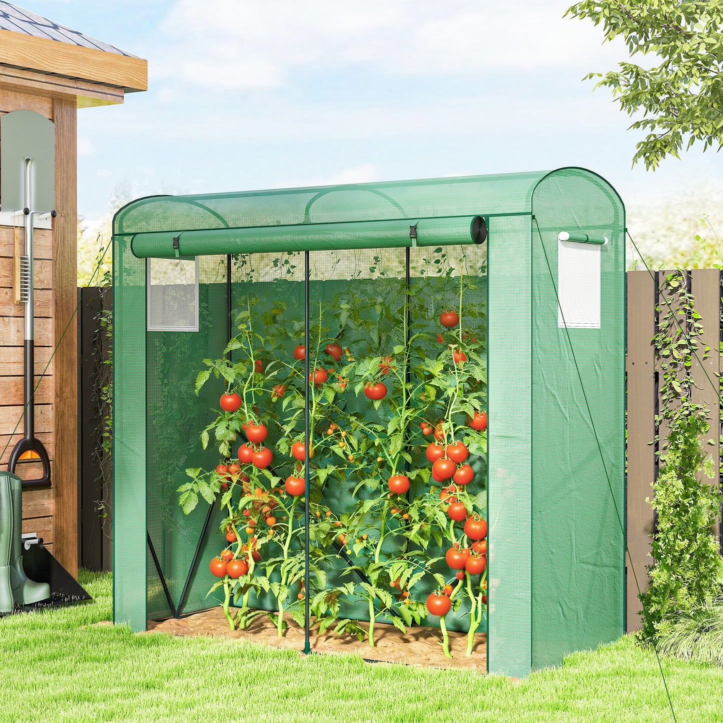 Mini Greenhouse, Garden Tomato Growhouse with Roll-Up Door