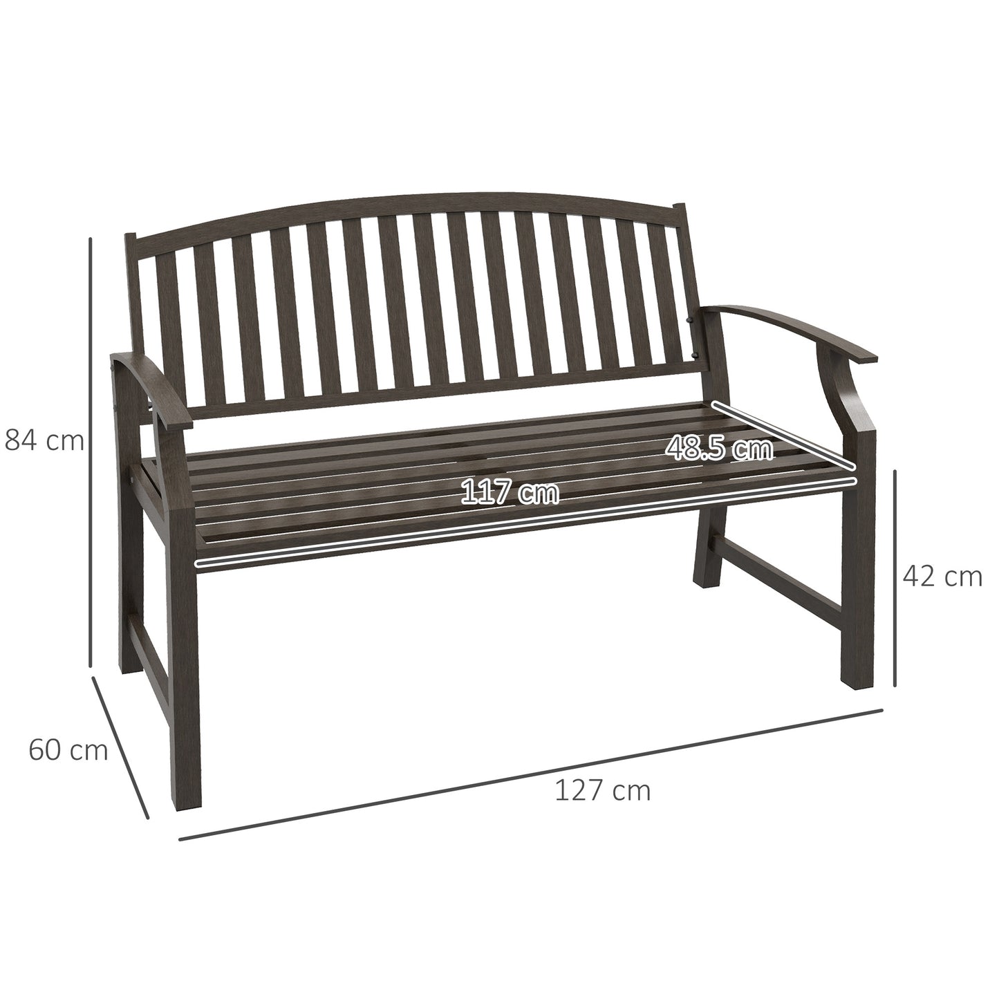 Two-Seater Simple Metal Bench