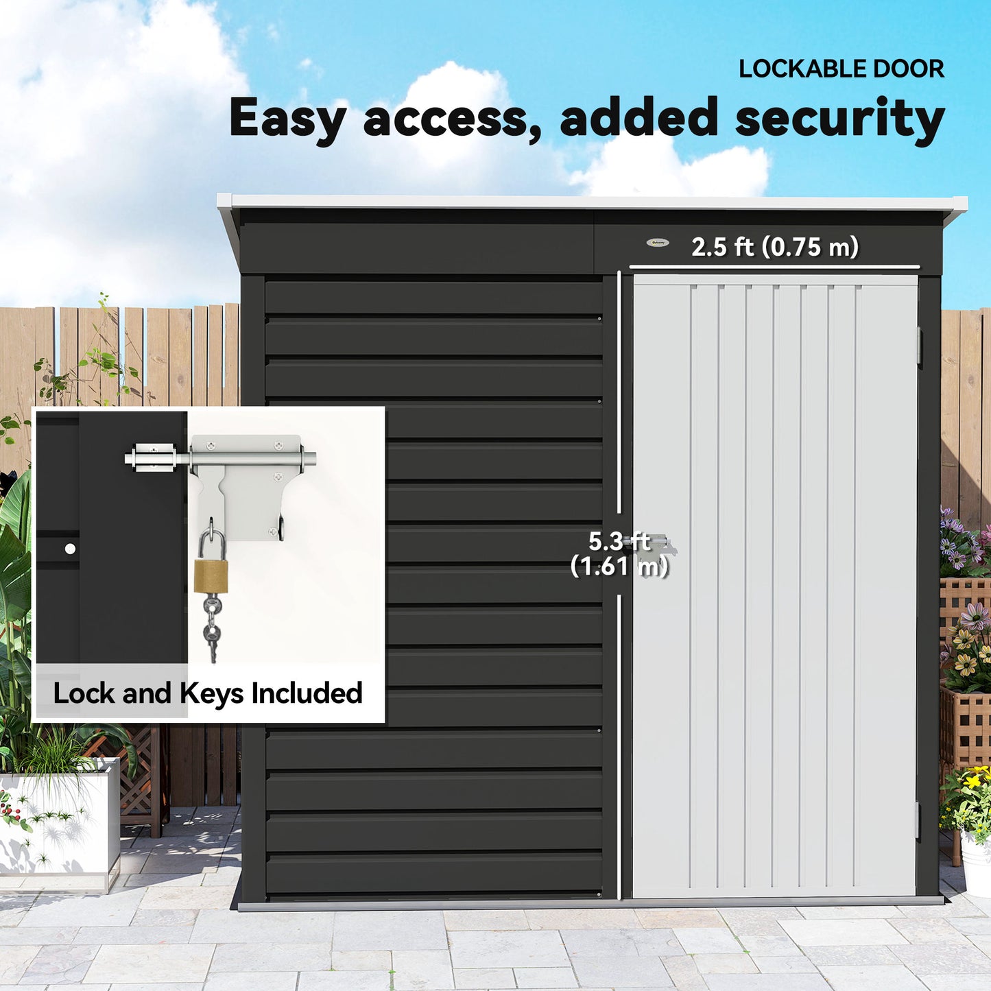 6 x 4ft Metal Garden Storage Shed