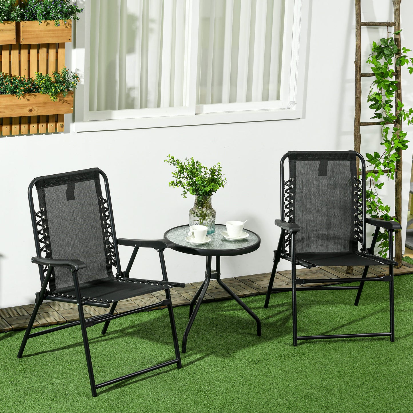 2 Pcs Patio Folding Chair Set