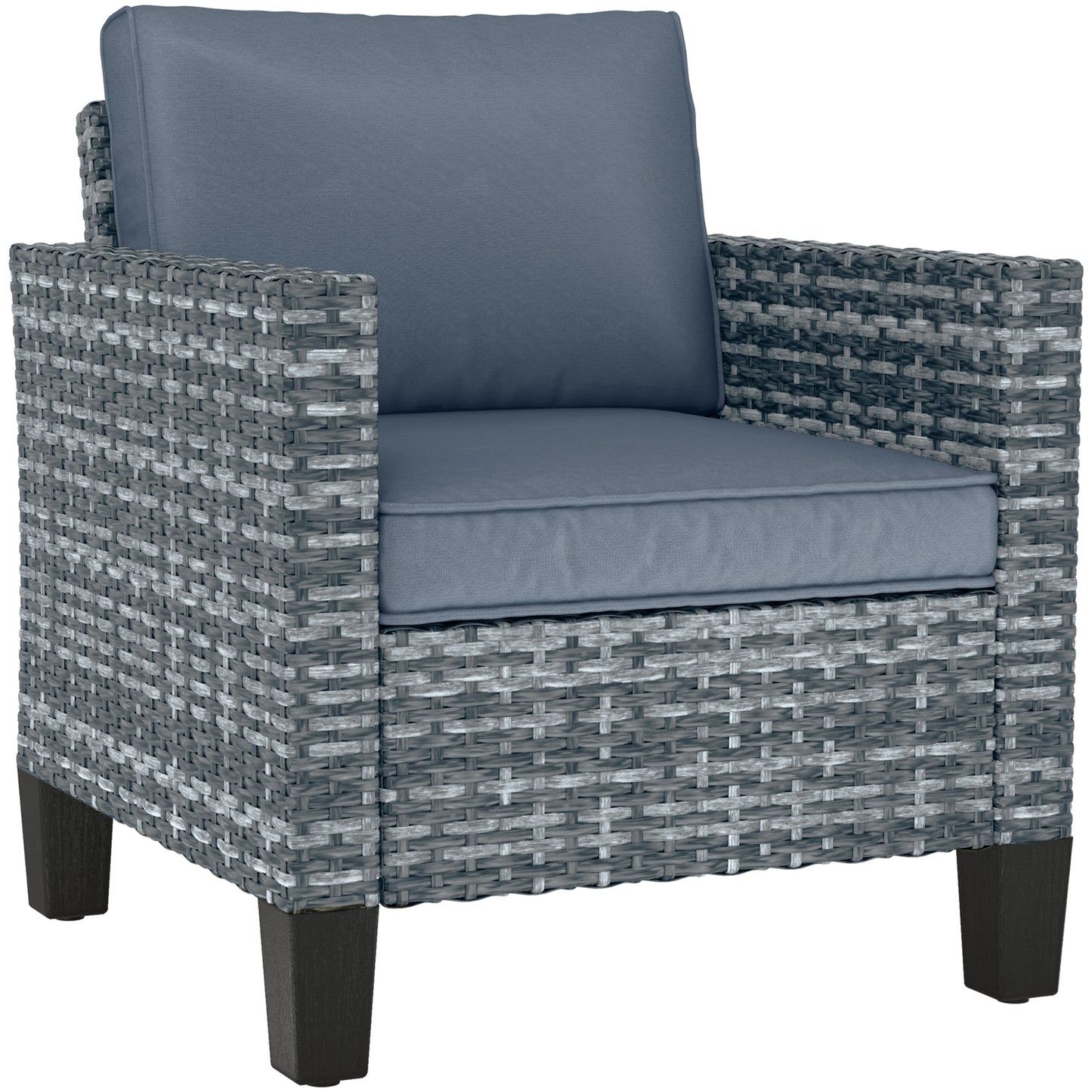 Single Rattan Armchair, with Cushions