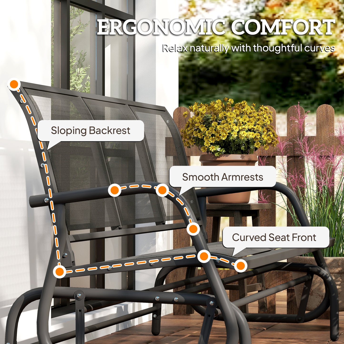 3-Seat Glider Rocking Chair