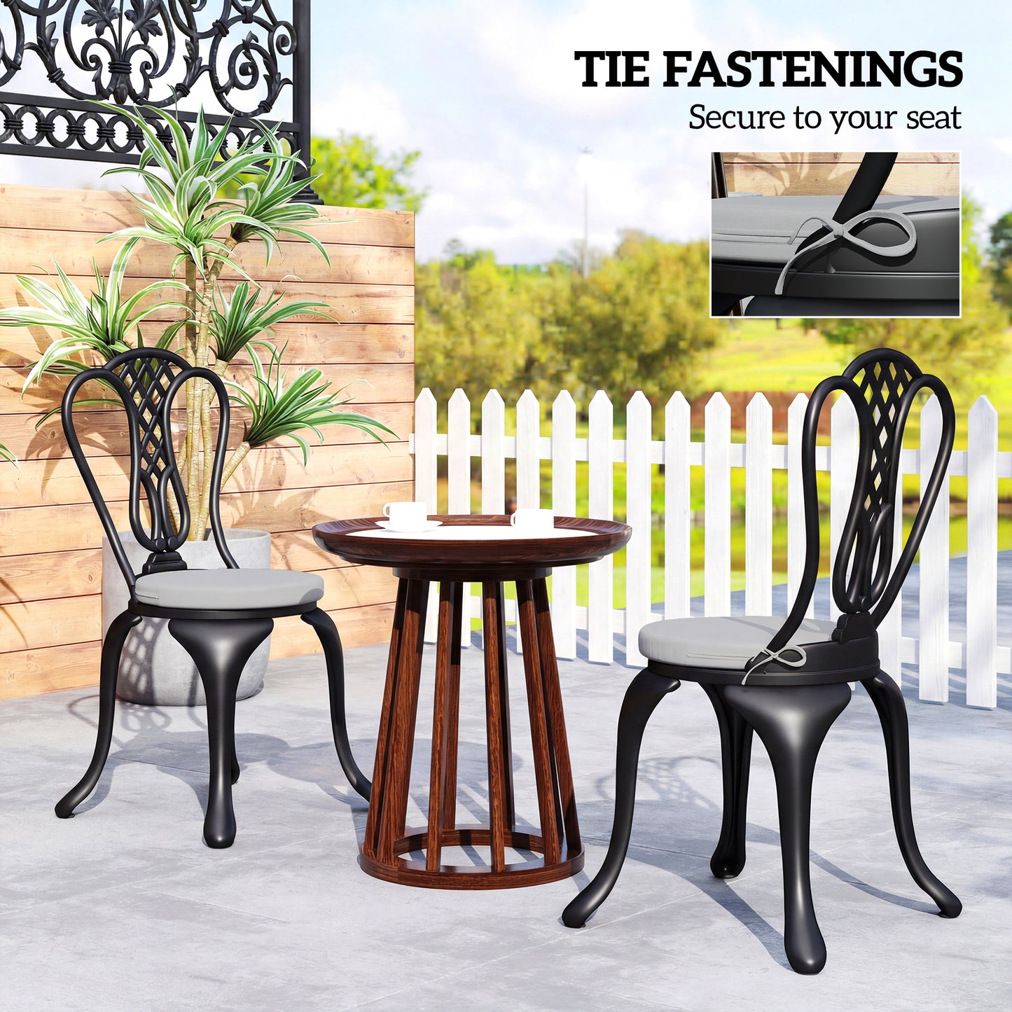 Outdoor Bistro Chair Cushions Set of 4 with Removable Cover