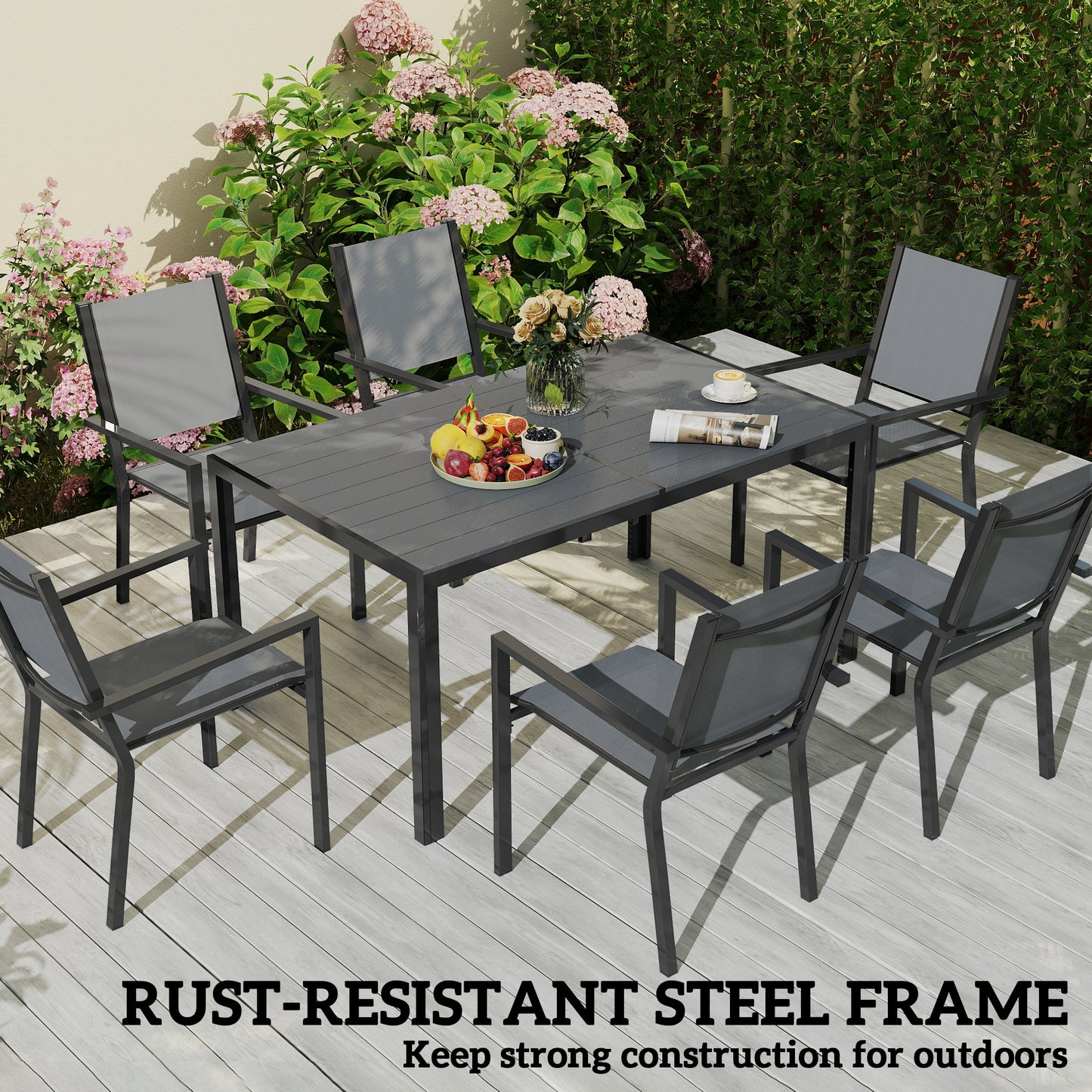 7 Piece Garden Dining Set, Outdoor Furniture Set