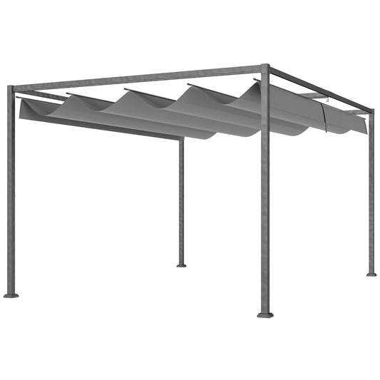 4 x 3(m) Metal Outdoor Pergola with Retractable Roof
