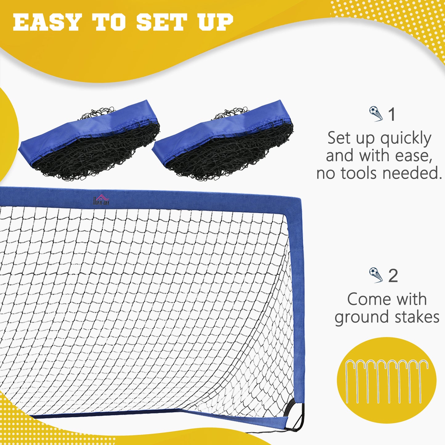Set of 2 Football Goal Net 6 x 3 ft Foldable Outdoor Sport Training