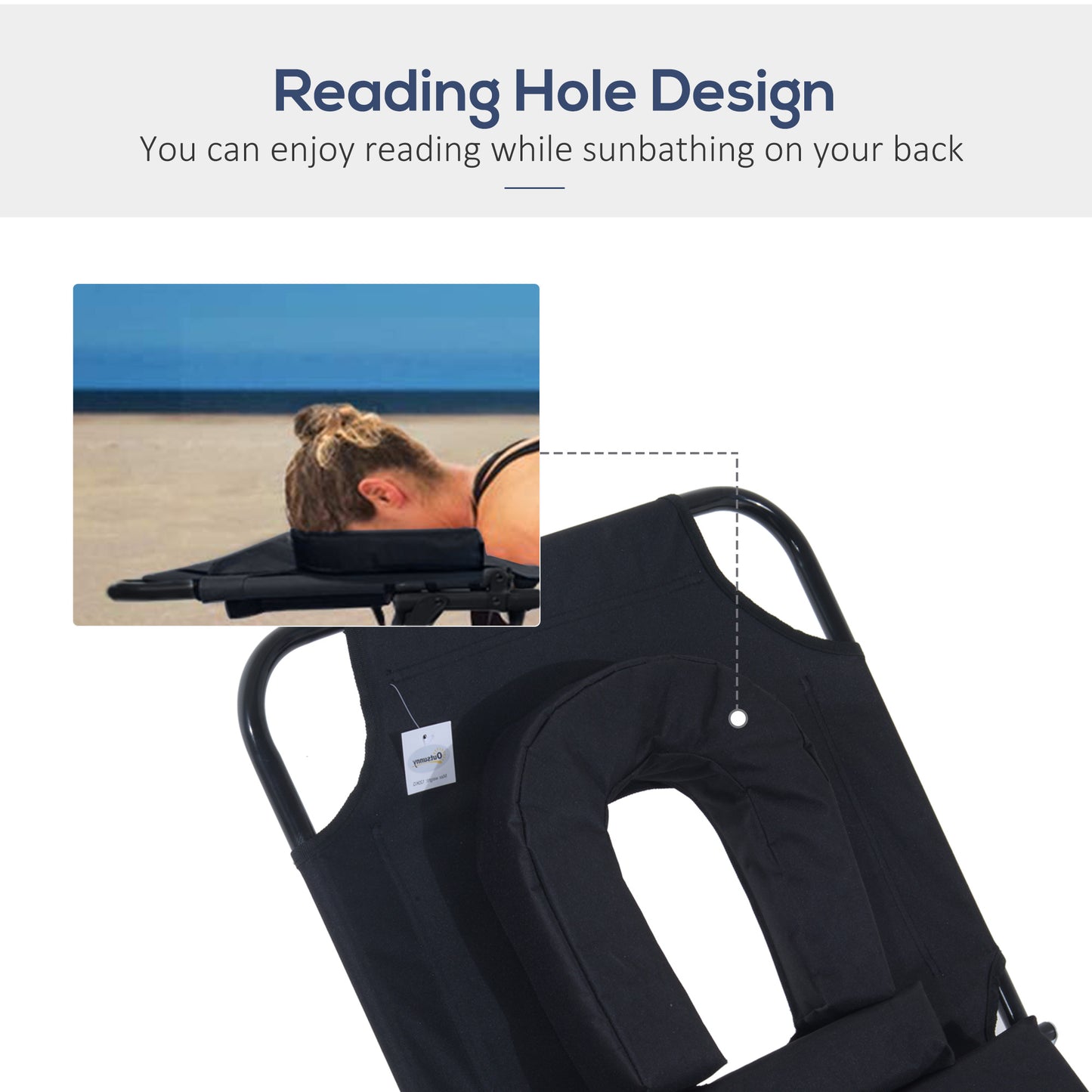 Outdoor Folding Sun Lounger with Face Hole