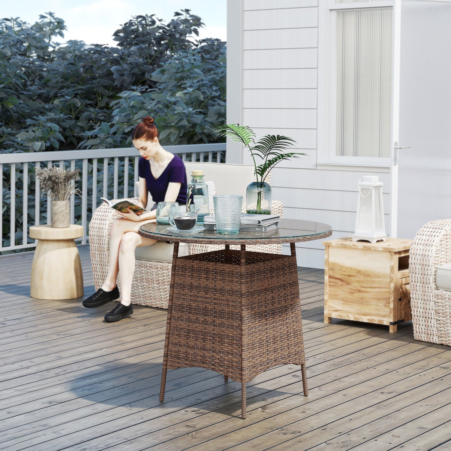 Wicker Garden Rattan Table