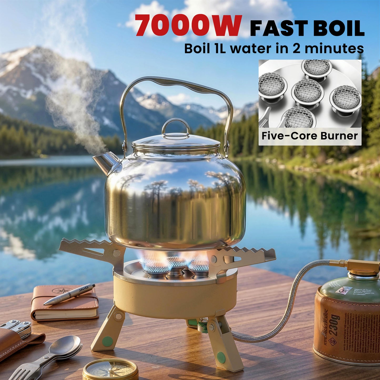 7000W Camping Stove with Piezo Ignition