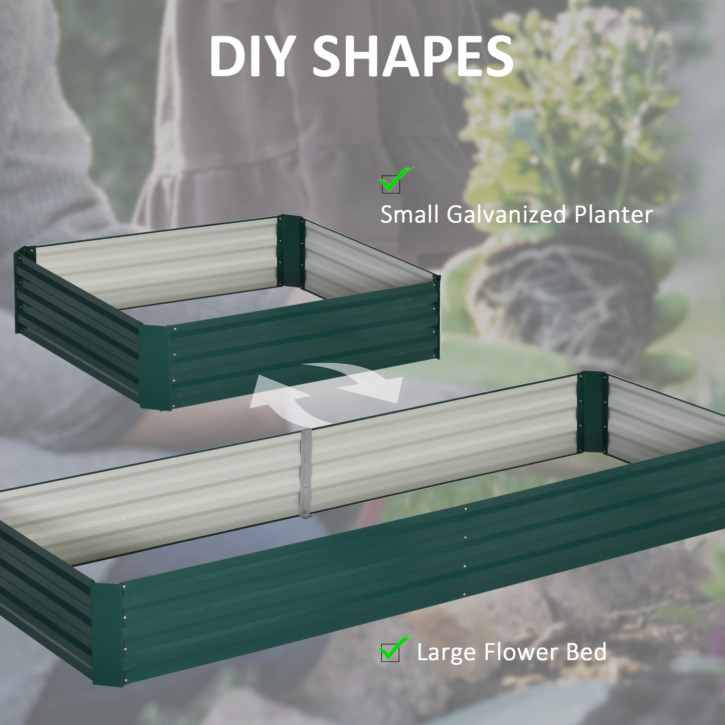 Metal Raised Garden Bed Planter Box Outdoor Planters