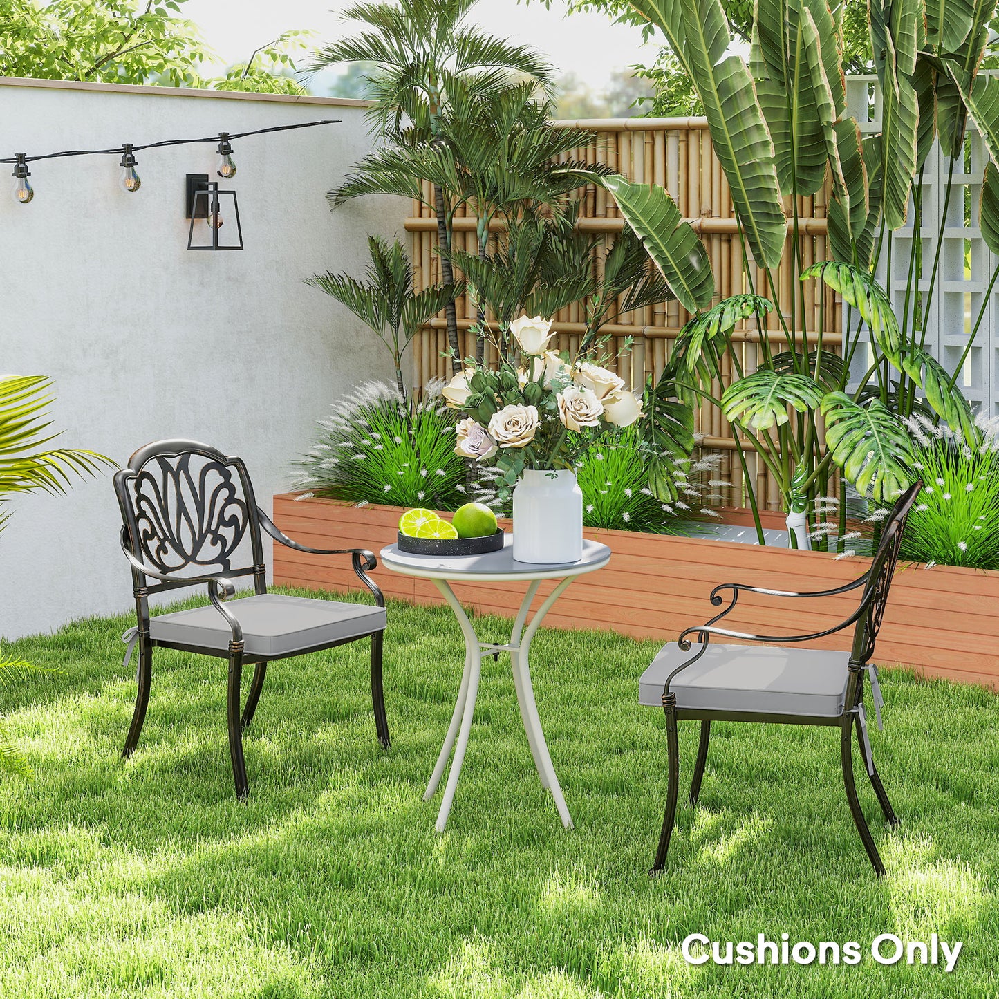 Set of Two 45 x 45cm Garden Seat Cushions