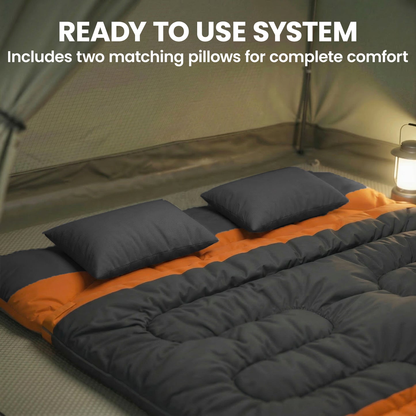 Double Sleeping Bag with 2 Pillows (1)